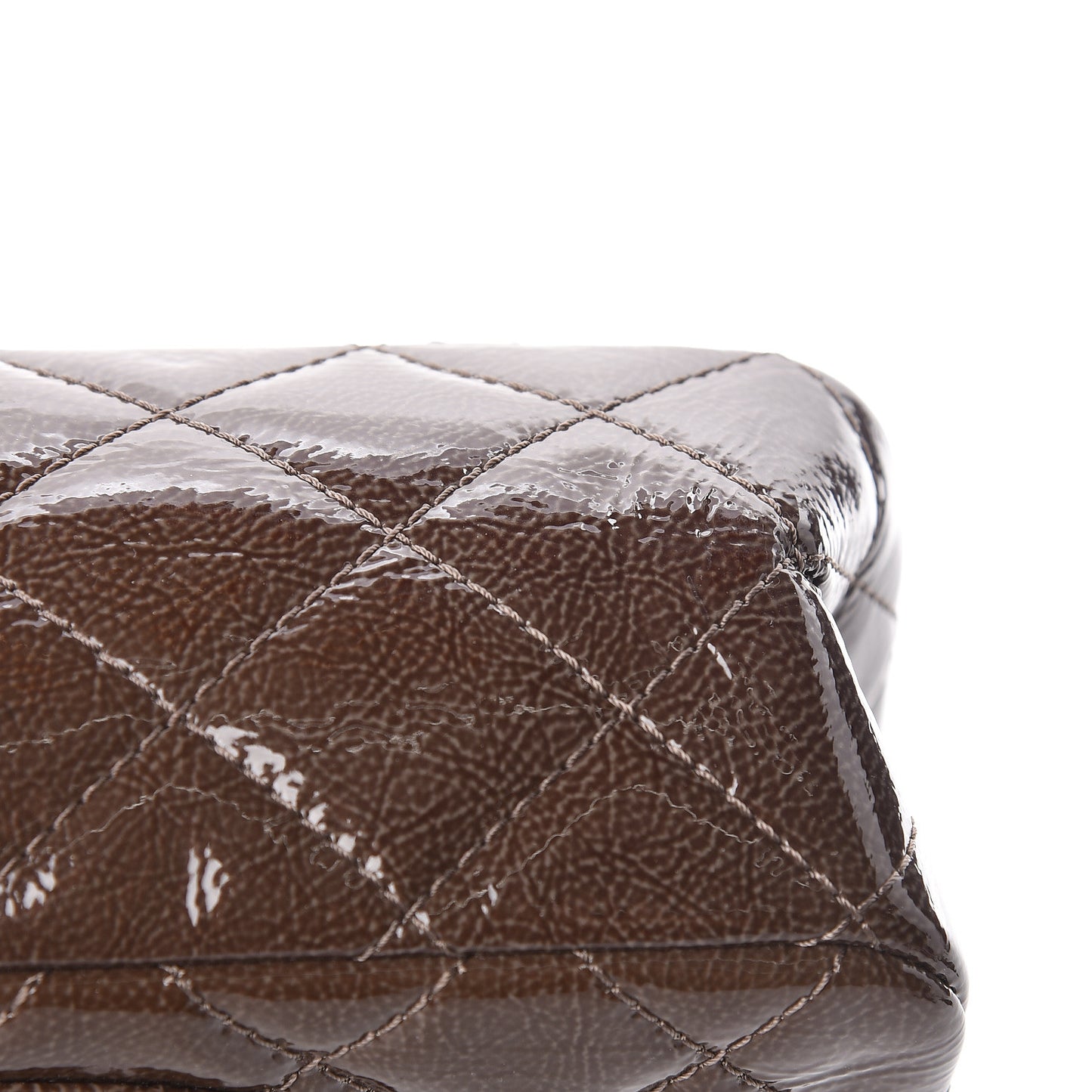 Crinkled Patent Quilted 2.55 Reissue 227 Flap Brown
