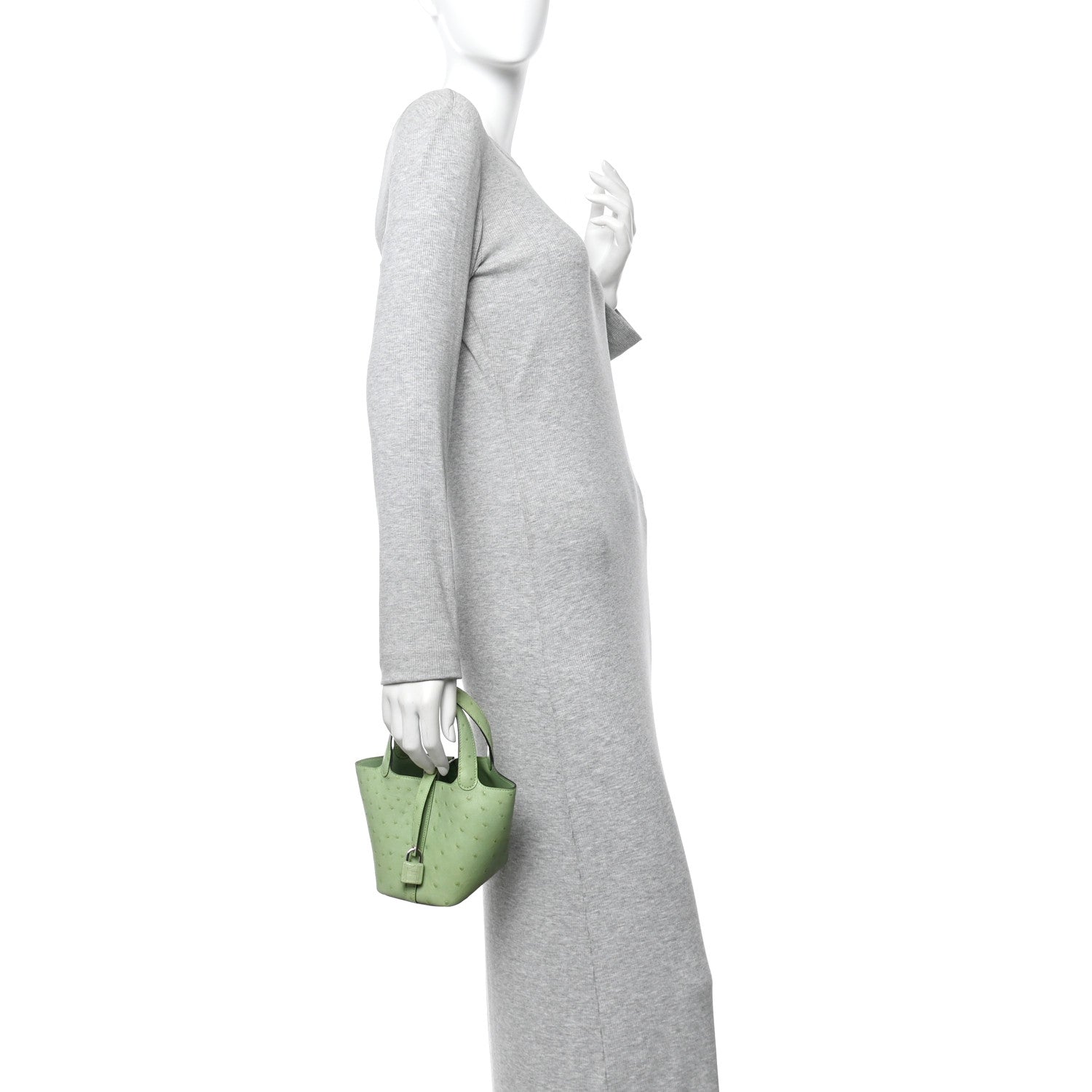Hermes Ostrich Micro Picotin Lock Vert Criquet 2 of 10