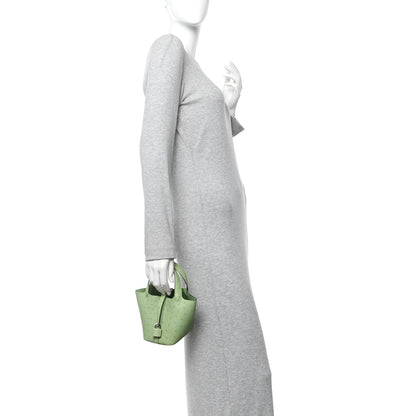 Hermes Ostrich Micro Picotin Lock Vert Criquet 2 of 10