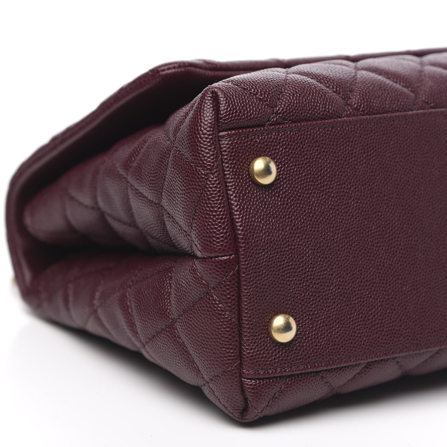 Chanel Caviar Elaphe Quilted Small Coco Handle Flap Burgundy 7 of 11