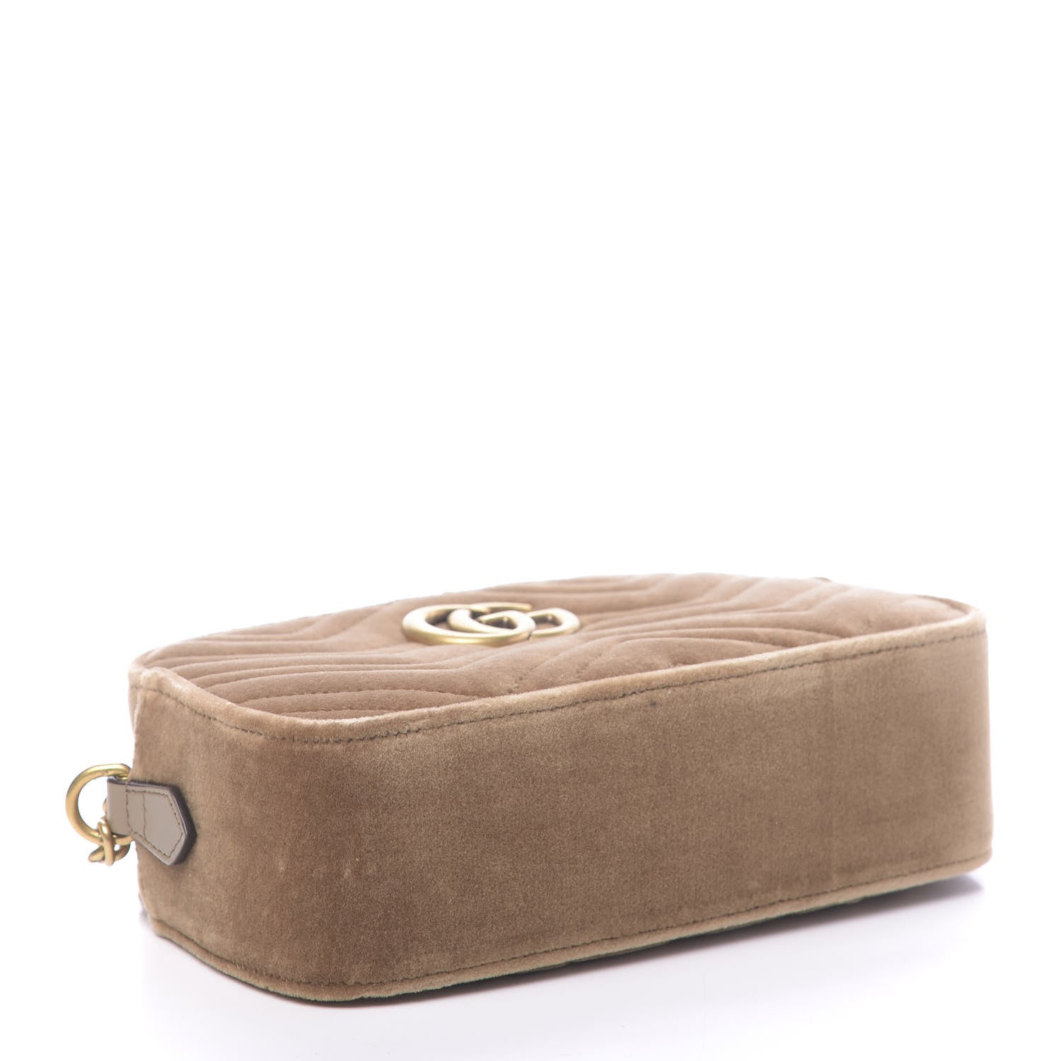 Gucci Velvet Matelasse Small GG Marmont Chain Shoulder Bag Taupe 4 of 10
