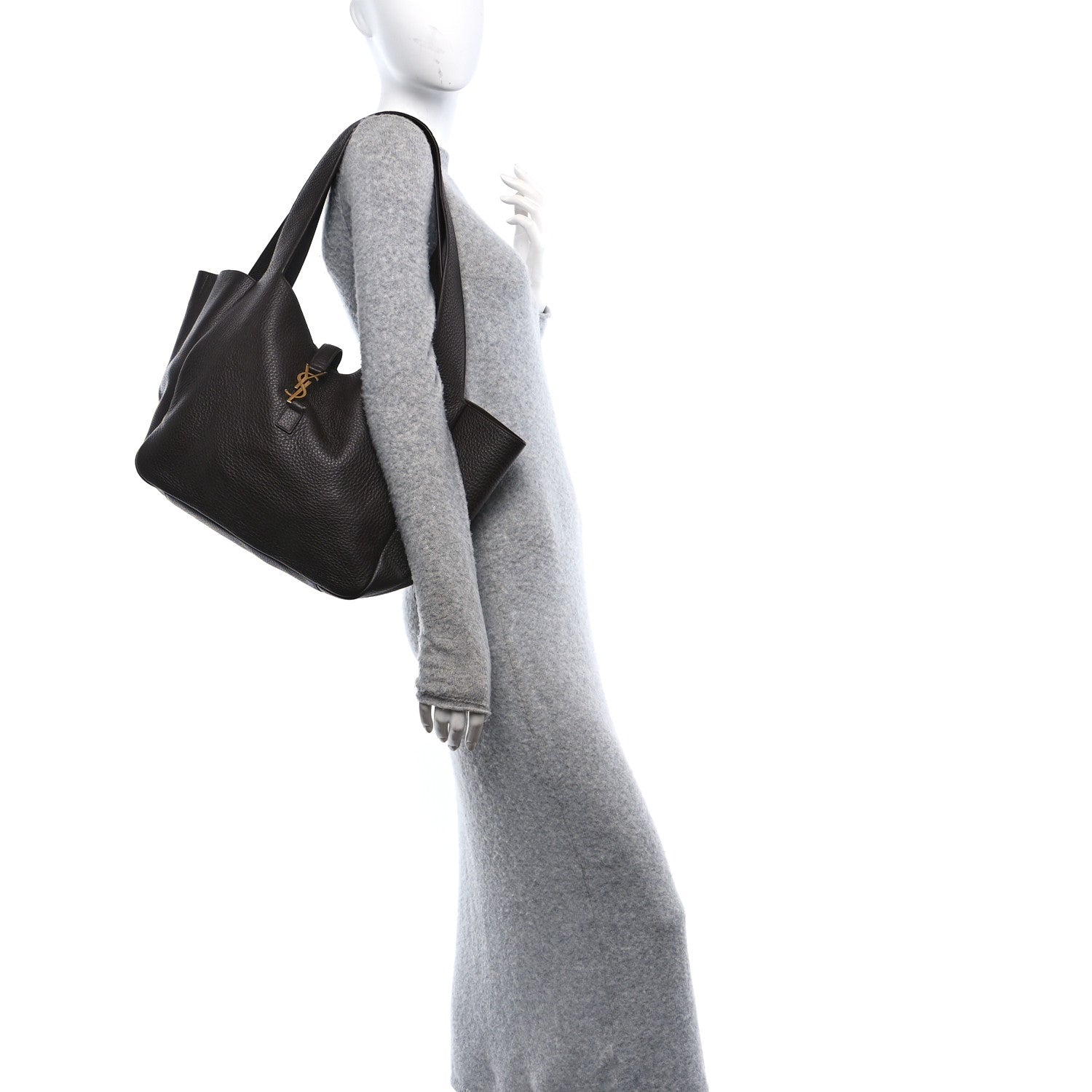 Saint Laurent Grained Deerskin Bea Tote Sweet Sweet Chocolate 2 of 11