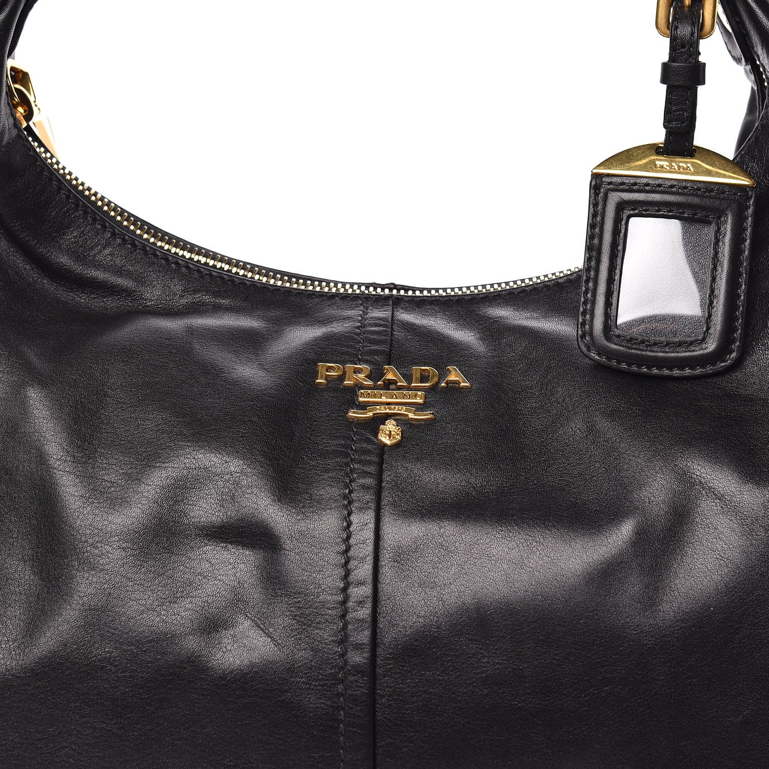 Prada Soft Calf Hobo Black 10 of 10