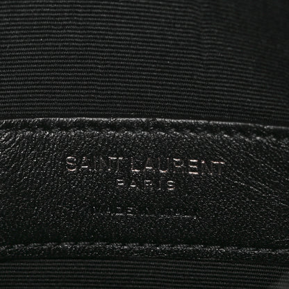 Saint Laurent Grain De Poudre Chevron Monogram Bill Pouch Black 6 of 9