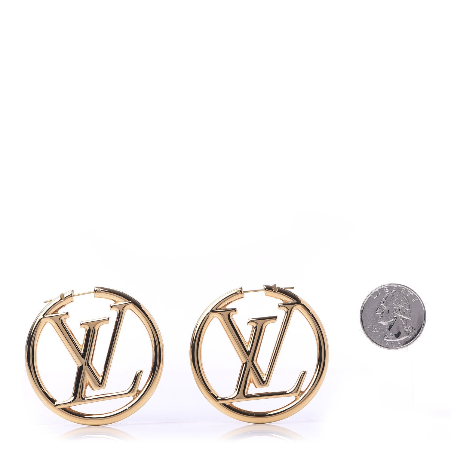 Louis Vuitton Metal Louise Hoop Earrings Gold 2 of 4