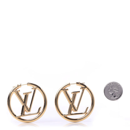 Louis Vuitton Metal Louise Hoop Earrings Gold 2 of 4