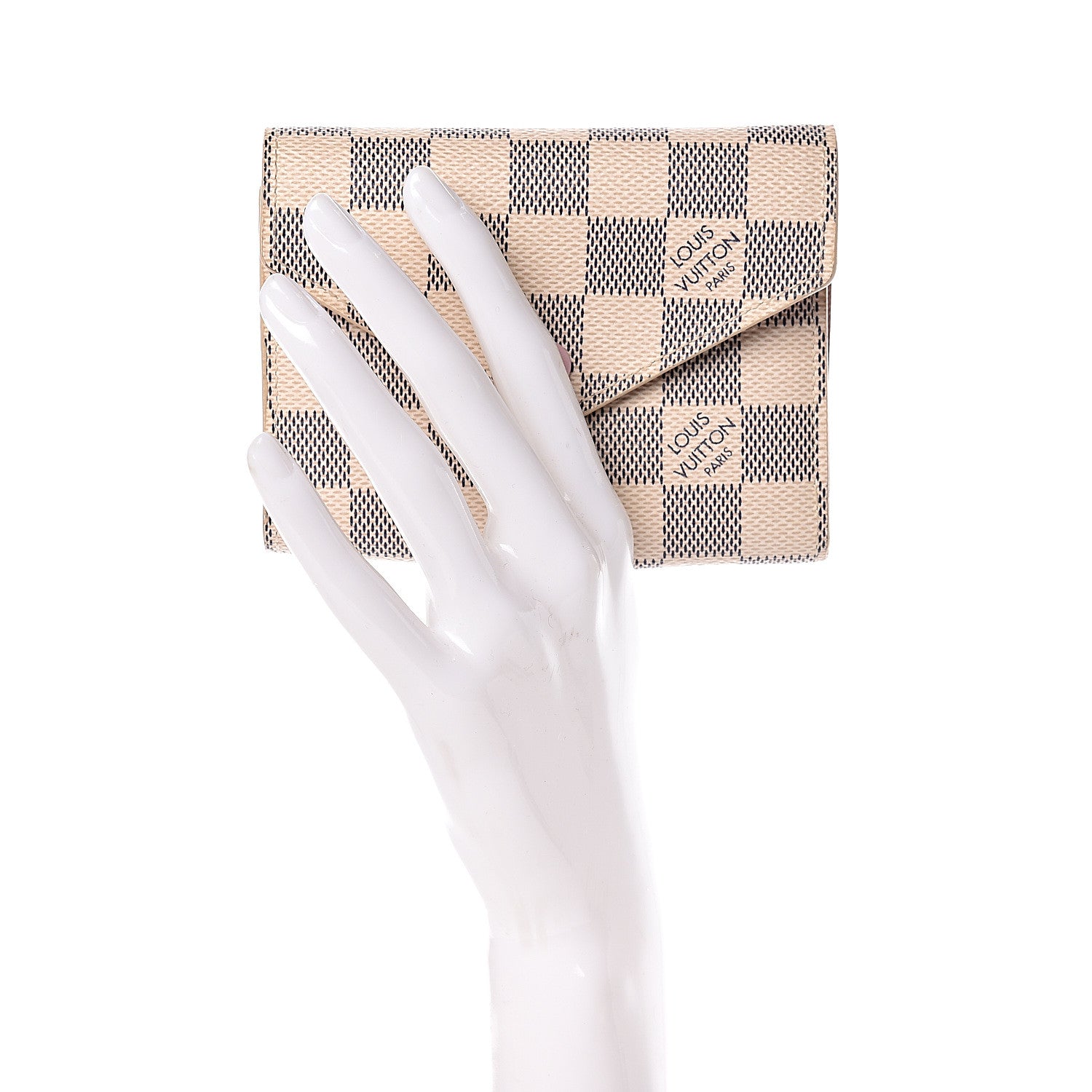 Louis Vuitton Damier Azur Victorine Wallet Rose Ballerine 2 of 7