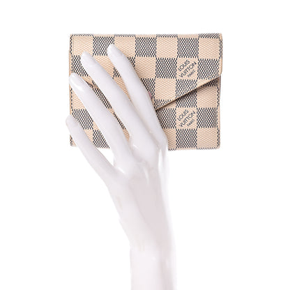 Louis Vuitton Damier Azur Victorine Wallet Rose Ballerine 2 of 7