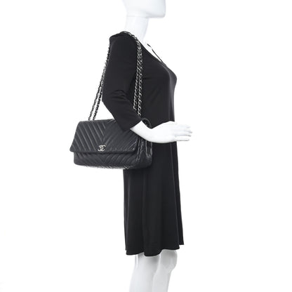 Chanel Lambskin Chevron Quilted Single Flap Black 2 of 11