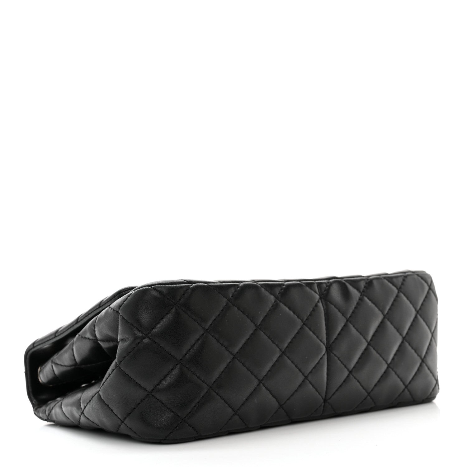 Chanel Lambskin Surpique Chevron Medium Single Flap Black 4 of 11