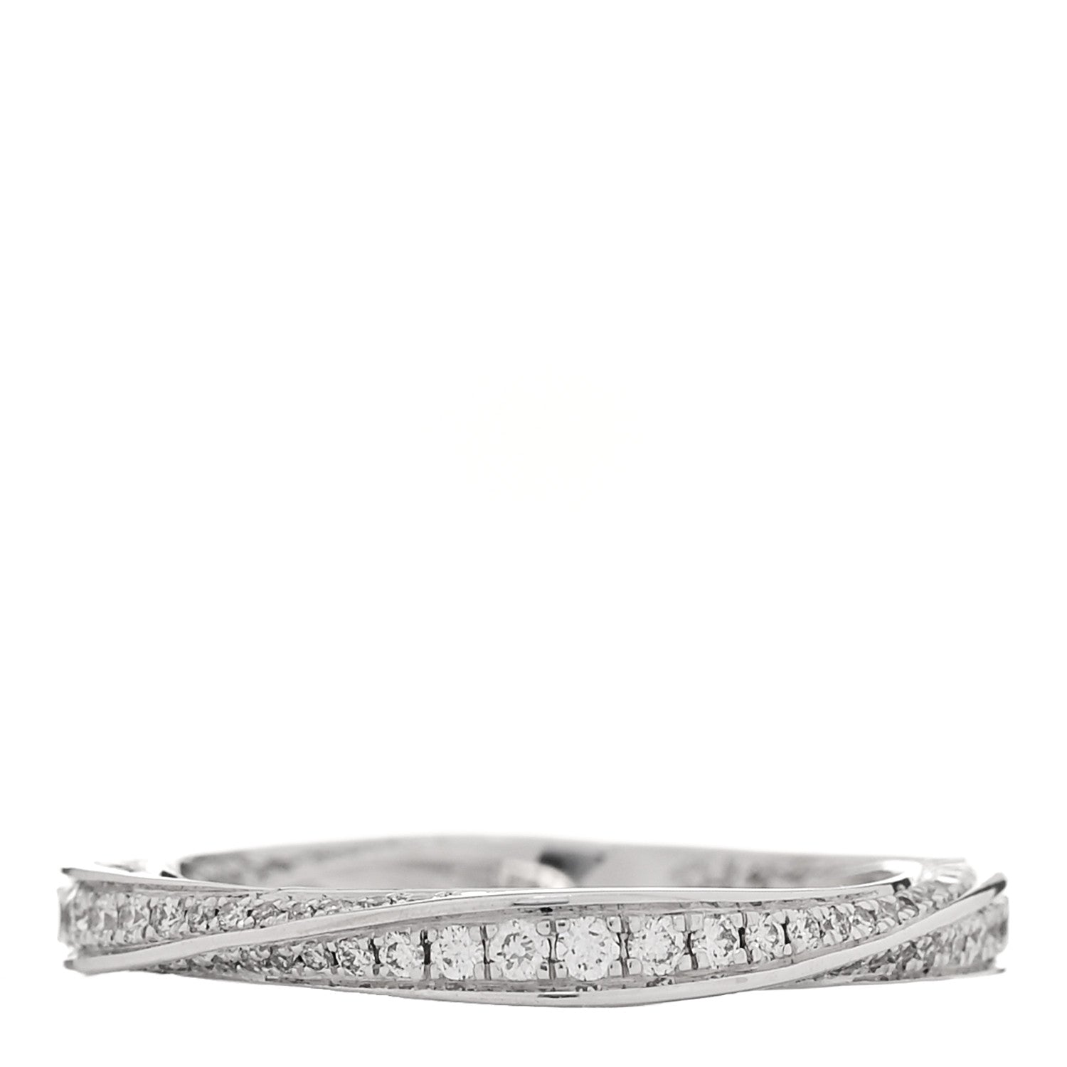 Graff 18K White Gold Diamond Spiral Pave Band Ring 46 3.75 3 of 7