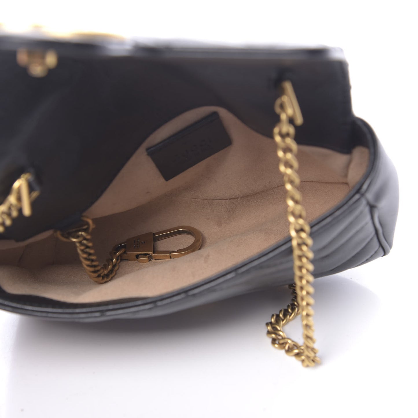 Calfskin Matelasse Super Mini GG Marmont Shoulder Bag Black