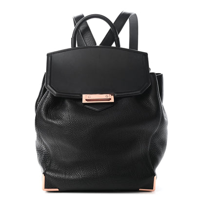 Alexander Wang Pebbled Calfskin Prisma Skeletal Backpack Black Rose Gold Hardware 1 of 4