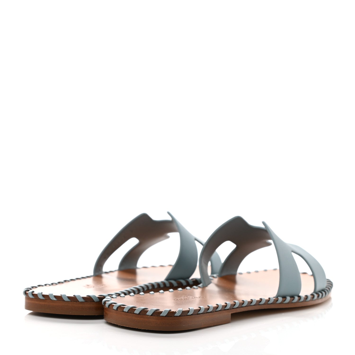 Hermes Box Calfskin Braided Oran Sandals 36.5 Vert D'Eau 4 of 9