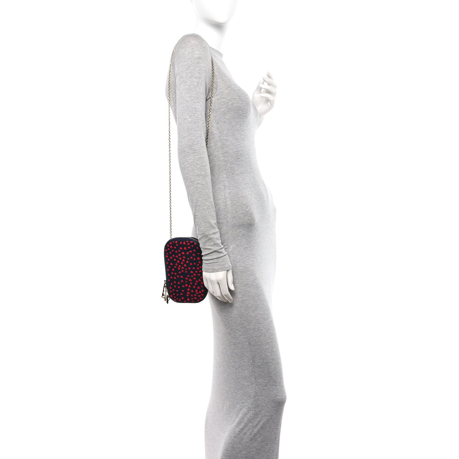 Christian Dior Calfskin I Love Paris Phone Holder Blue Red 2 of 11