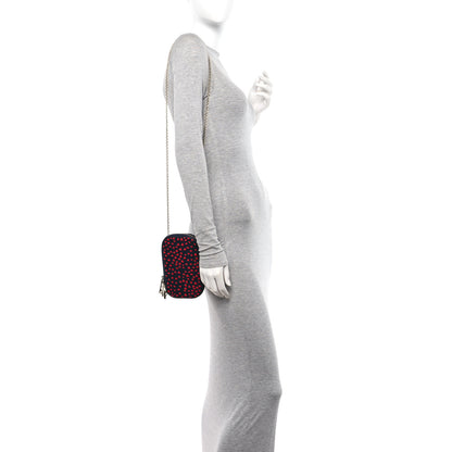 Christian Dior Calfskin I Love Paris Phone Holder Blue Red 2 of 11