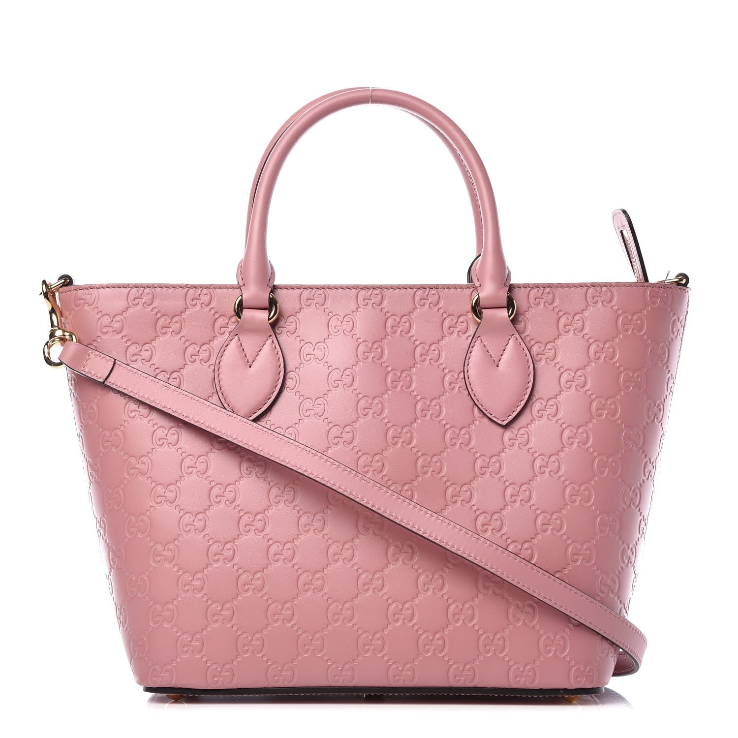 Gucci Guccissima Signature Small Zippered Bucket Tote Rose Baby Candy 1 of 8