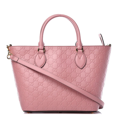 Gucci Guccissima Signature Small Zippered Bucket Tote Rose Baby Candy 1 of 8
