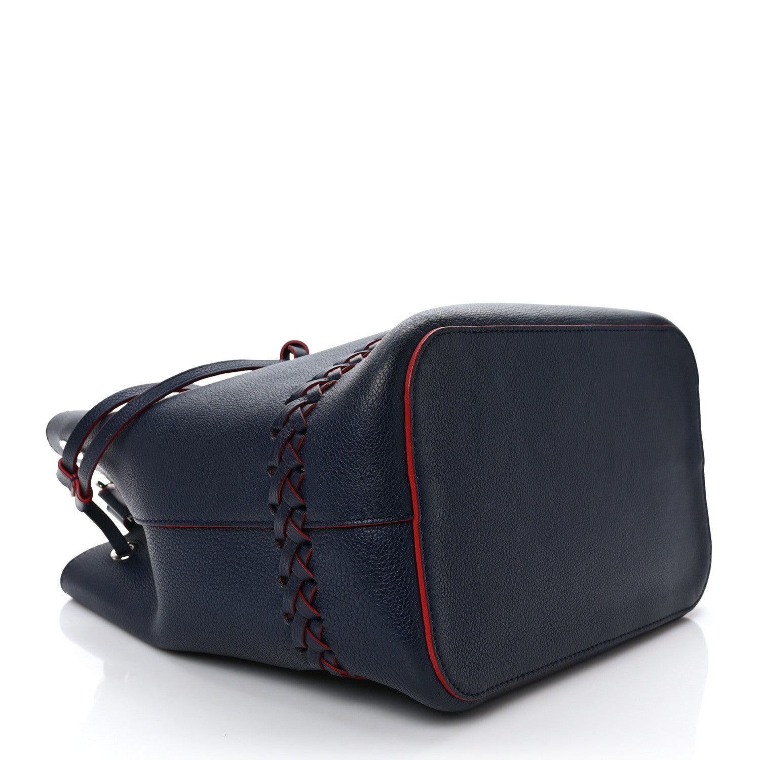 Louis Vuitton Soft Calfskin Braided Lockme Bucket Marine Rouge 4 of 8