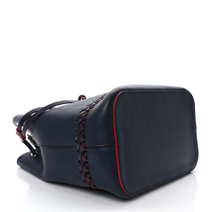 Louis Vuitton Soft Calfskin Braided Lockme Bucket Marine Rouge 4 of 8