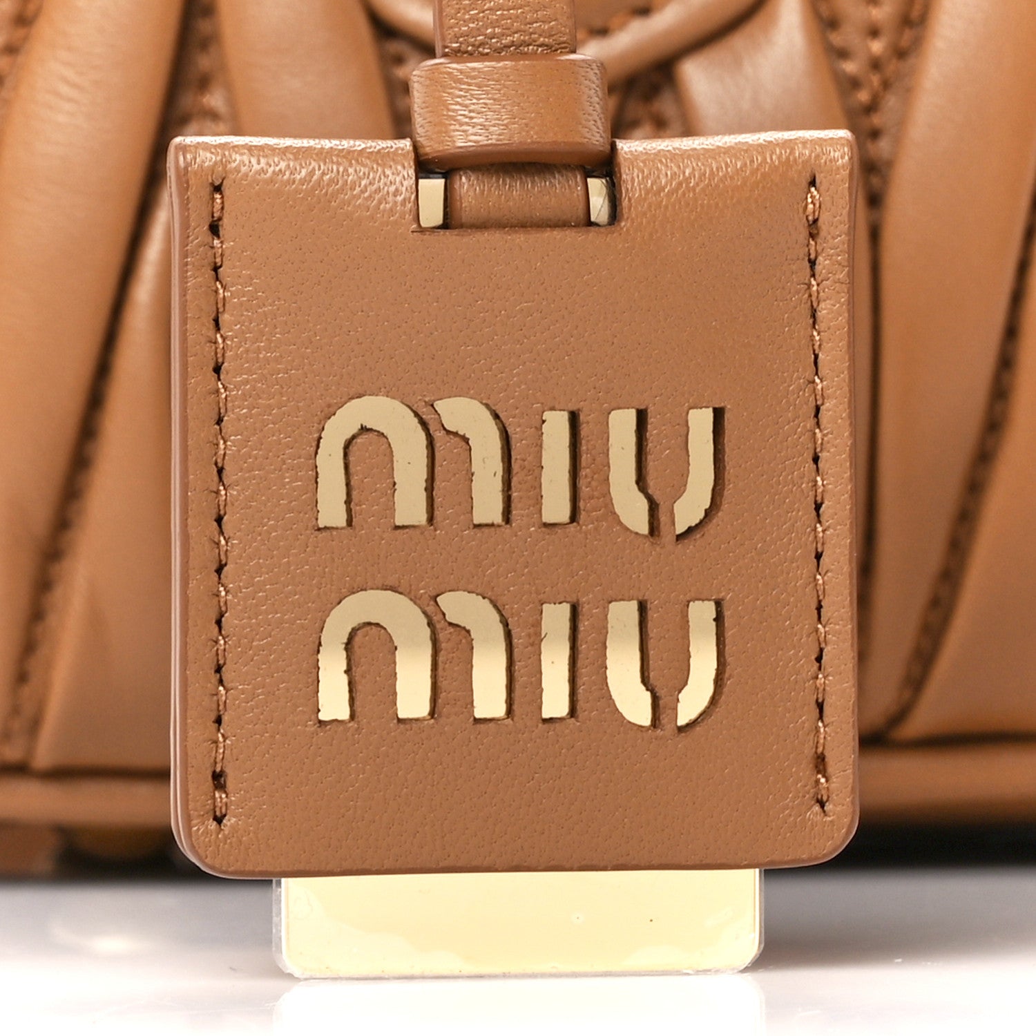 Miu Miu Nappa Matelasse Regular Arcadie Top Handle Bag Caramel 8 of 11
