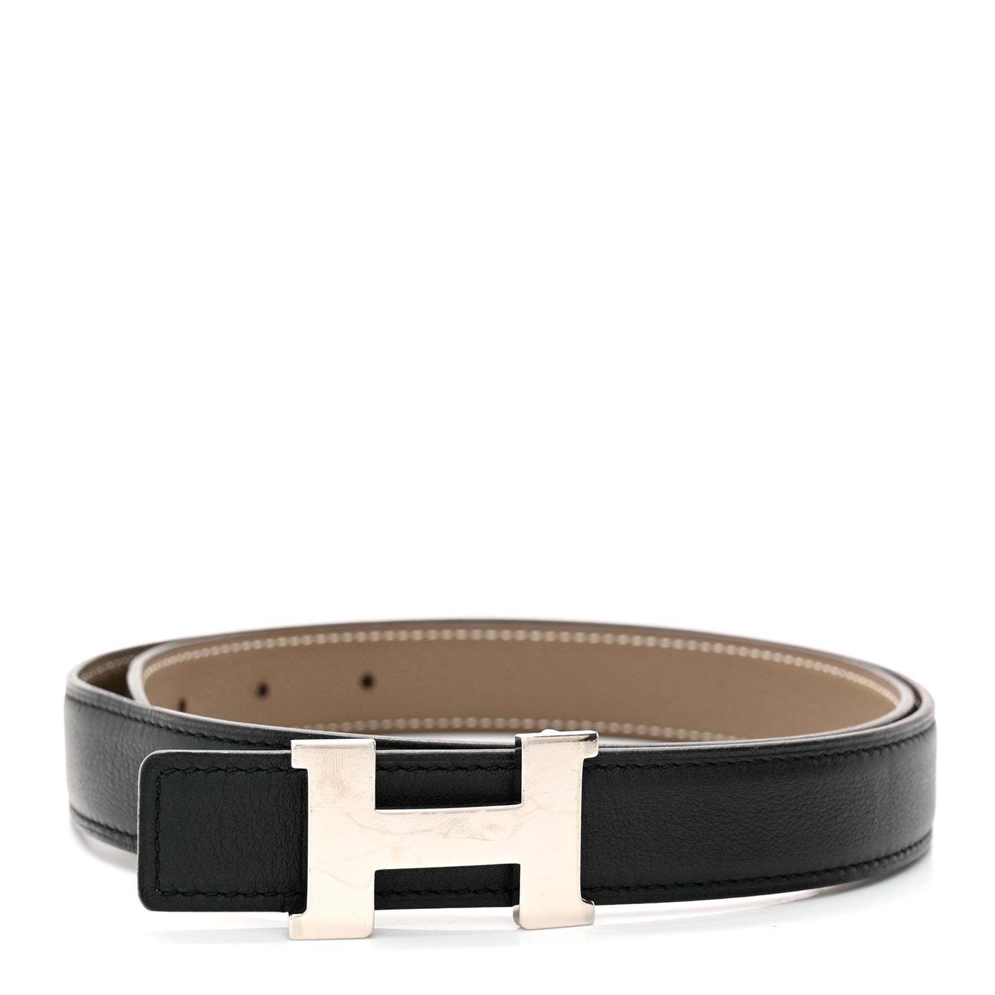 Swift Epsom 24mm Constance H Belt 80 Black Etoupe
