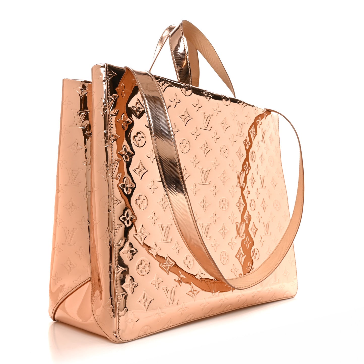 Monogram Mirror Shopper Tote MM Copper
