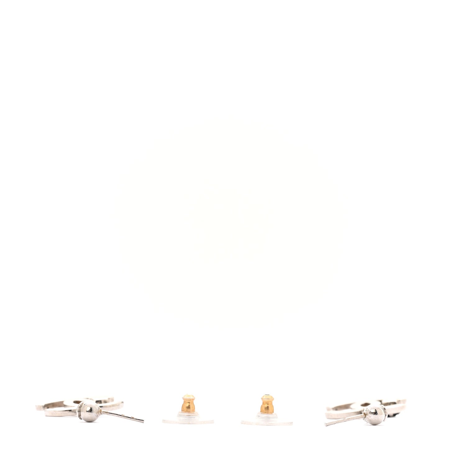 Crystal CC Dangle Earrings Silver Black