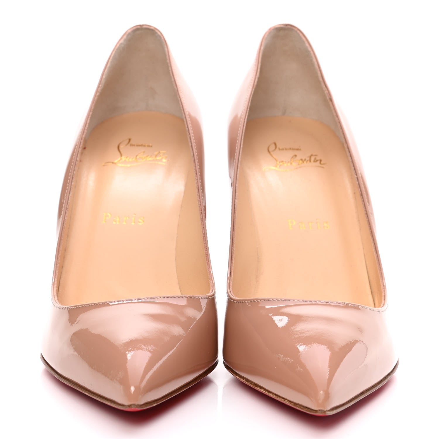 Christian Louboutin Patent Pigalle Follies 85 Pumps 38 Nude 2 of 10