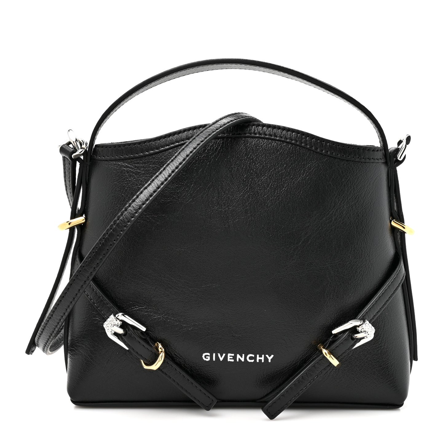 Tumbled Calfskin Nano Voyou Bag Black