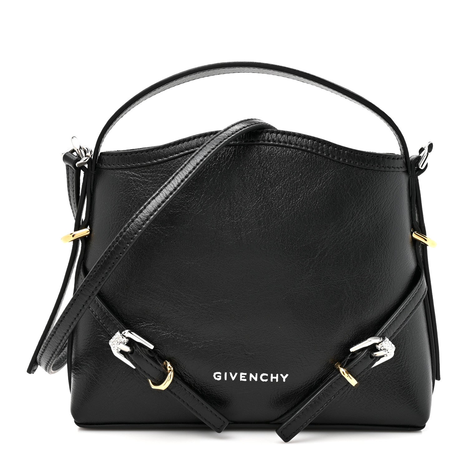 Givenchy Tumbled Calfskin Nano Voyou Bag Black 1 of 10