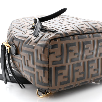 Fendi Vitello Bi-Color FF 1974 Embossed Mini Backpack Maya Black 9 of 10