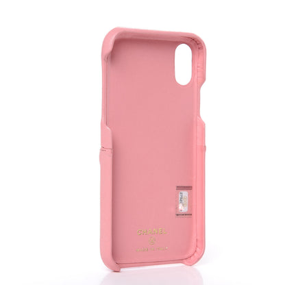 Chanel Lambskin Quilted iPhone X Coco Tech Case Pink 3 of 7