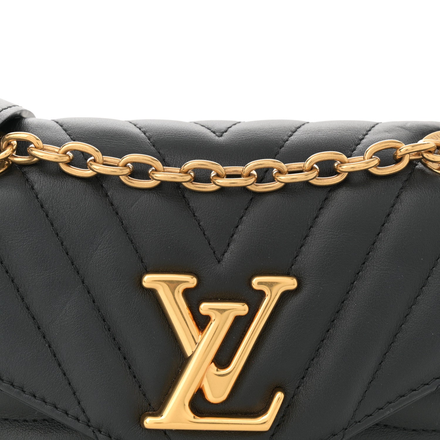 Louis Vuitton Calfskin LV New Wave Chain Bag Black 7 of 10