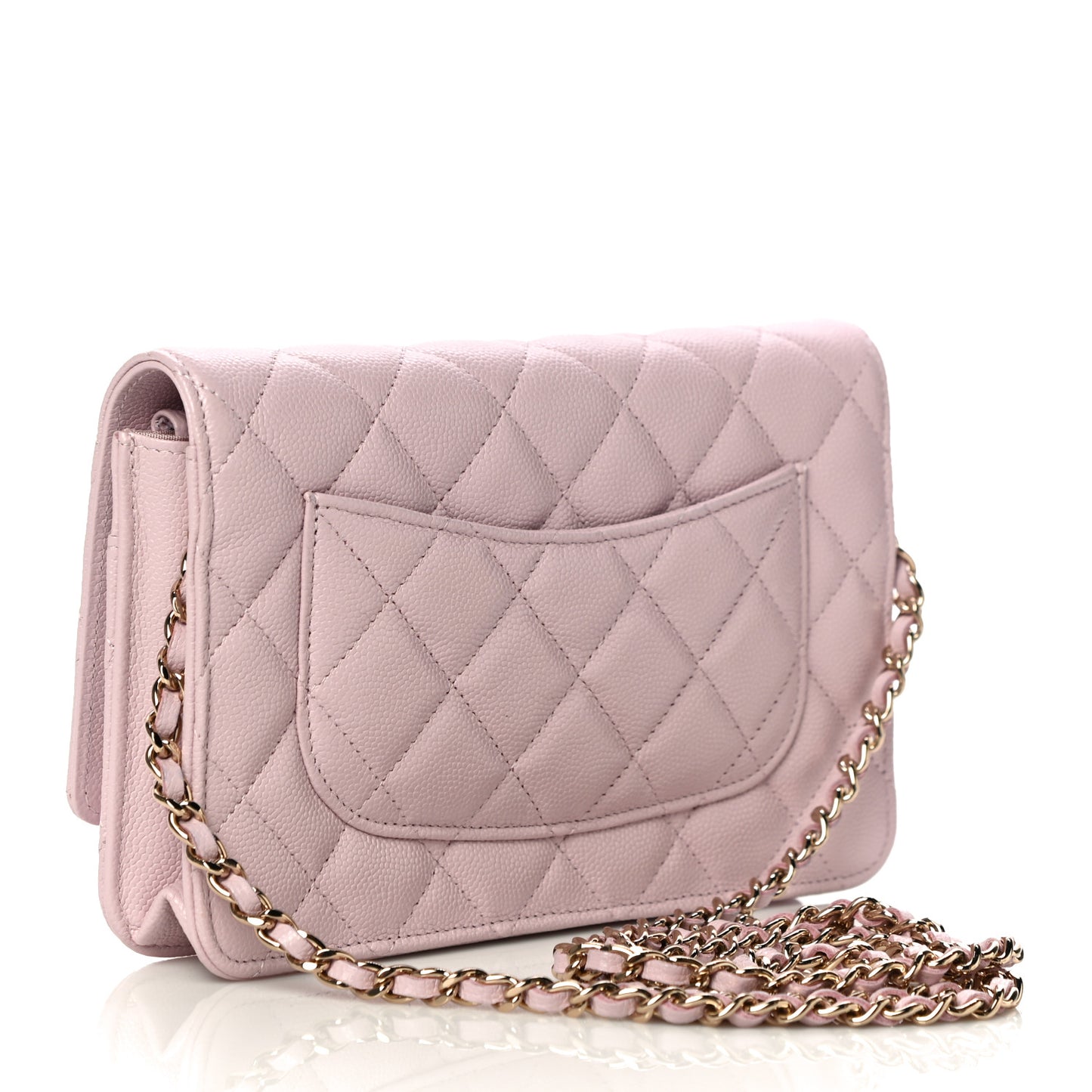 Caviar Quilted Coco Candy Wallet On Chain WOC Light Pink