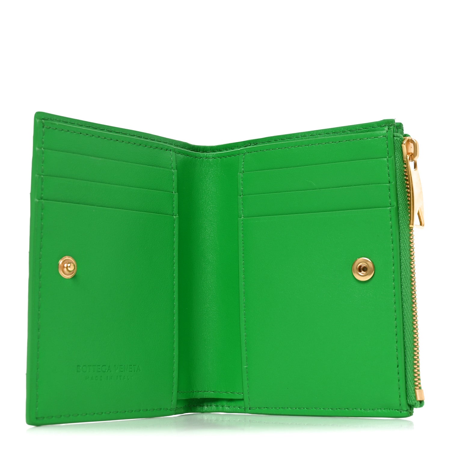 Bottega Veneta Nappa Intrecciato Small Bi-Fold Zip Wallet Parakeet 5 of 6
