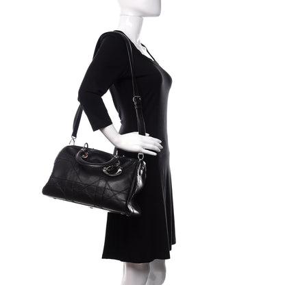 Christian Dior Lambskin Cannage Granville Polochon Black 2 of 11
