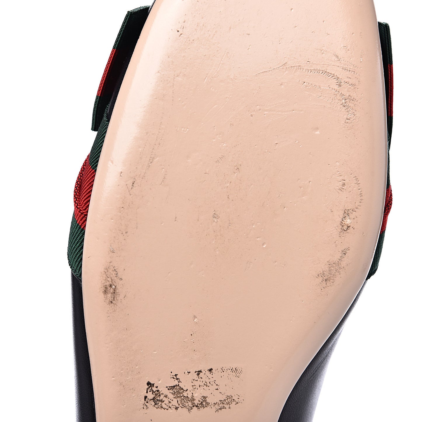 Calfskin Web Bow Ballerina Flats 36 Black