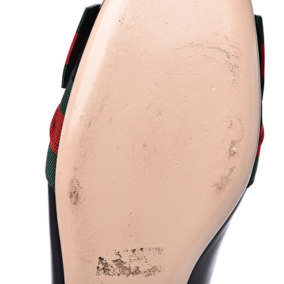 Gucci Calfskin Web Bow Ballerina Flats 36 Black 9 of 11