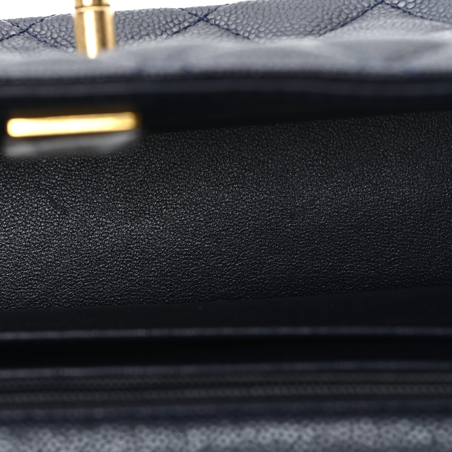 Caviar Quilted Small Handy CC Flap Navy