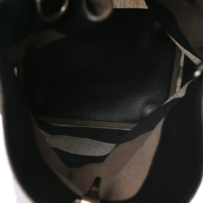 Burberry Canvas Mega Check Medium Ashby Hobo Black 6 of 13
