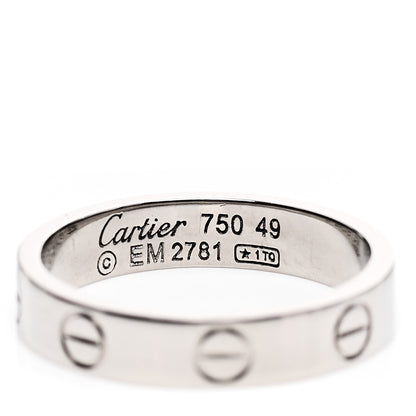 Cartier 18K White Gold 3.5mm LOVE Wedding Band Ring 49 5 4 of 5