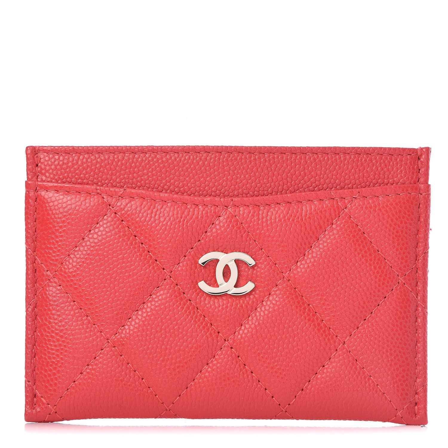 Chanel Caviar Quilted Card Holder Dark Pink 1 of 8