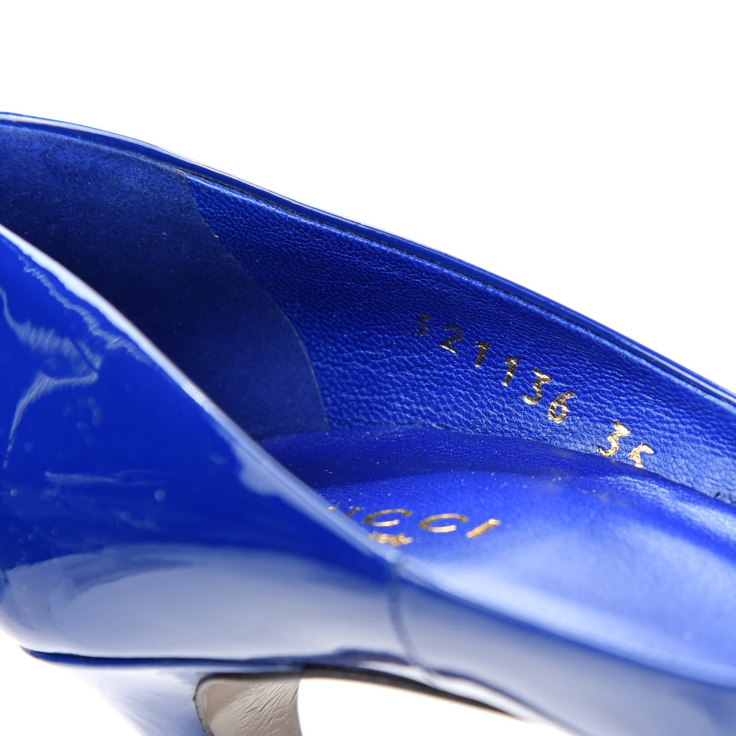 Gucci Patent Gloria Pumps 35 Deep Zaffiro 10 of 11