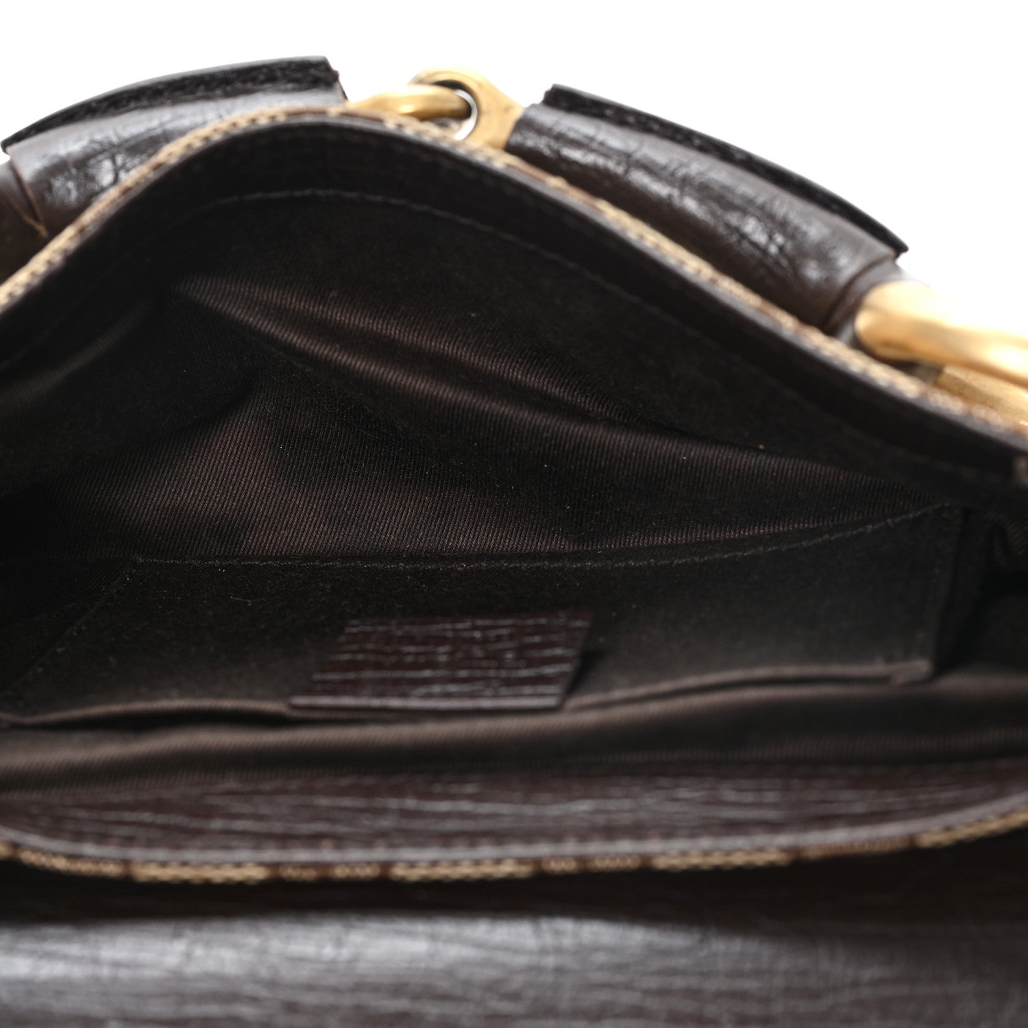 Gucci Monogram Horsebit Clutch Dark Brown 5 of 11