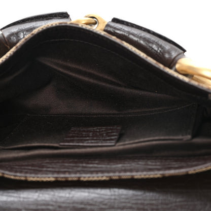 Gucci Monogram Horsebit Clutch Dark Brown 5 of 11