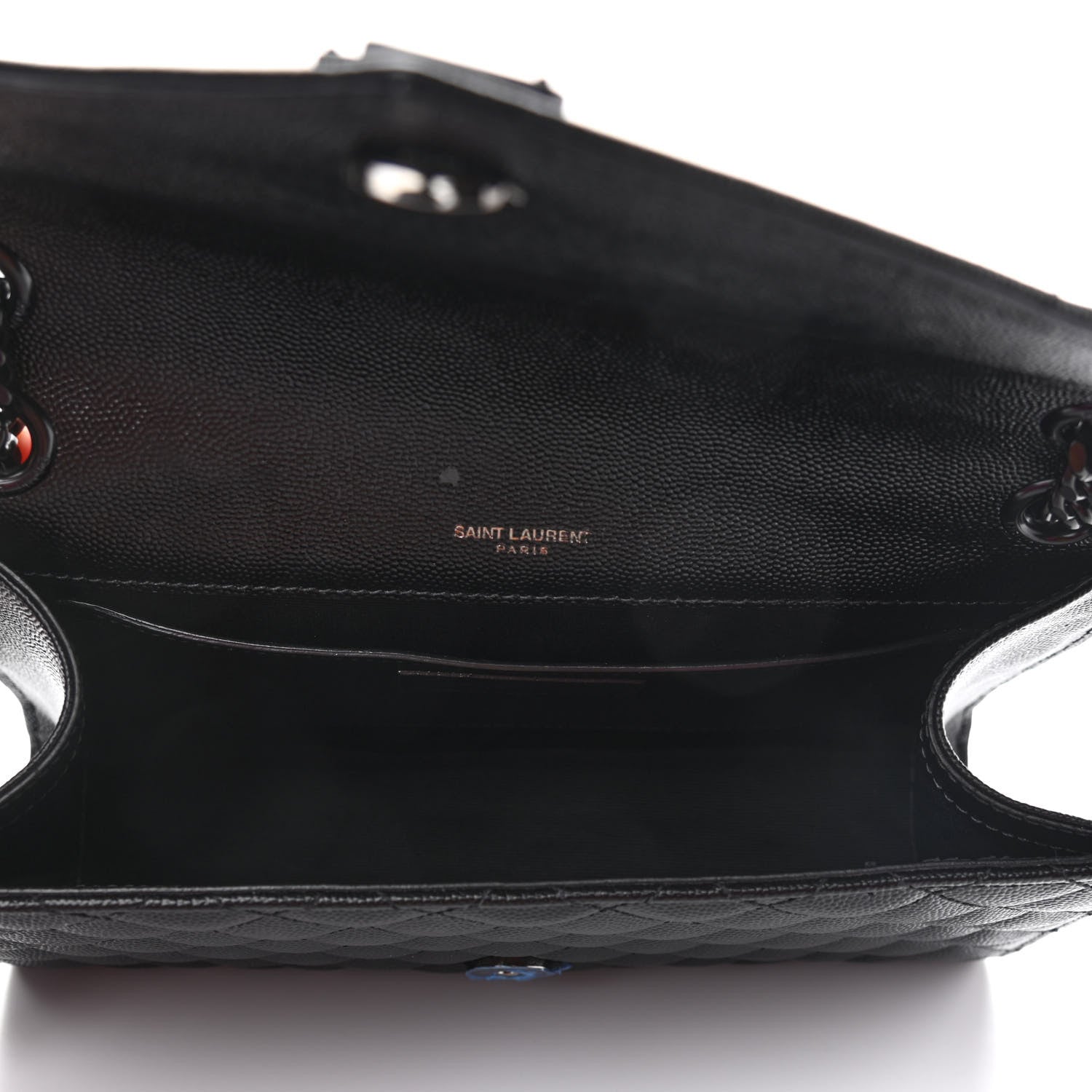 Saint Laurent Grain De Poudre Textured Mixed Matelasse Triquilt Medium Monogram Satchel Black 5 of 9