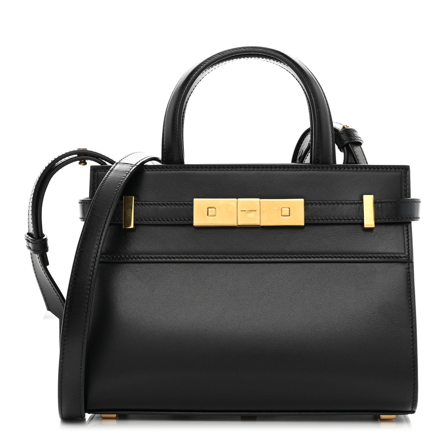 Smooth Calfskin Manhattan Nano Shopper Tote Black