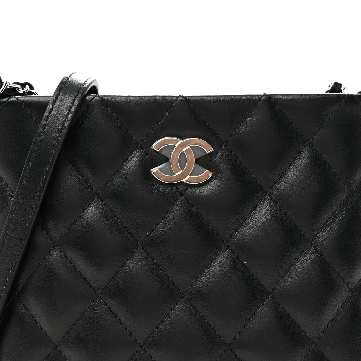 Lambskin Quilted Crossbody Bag Black