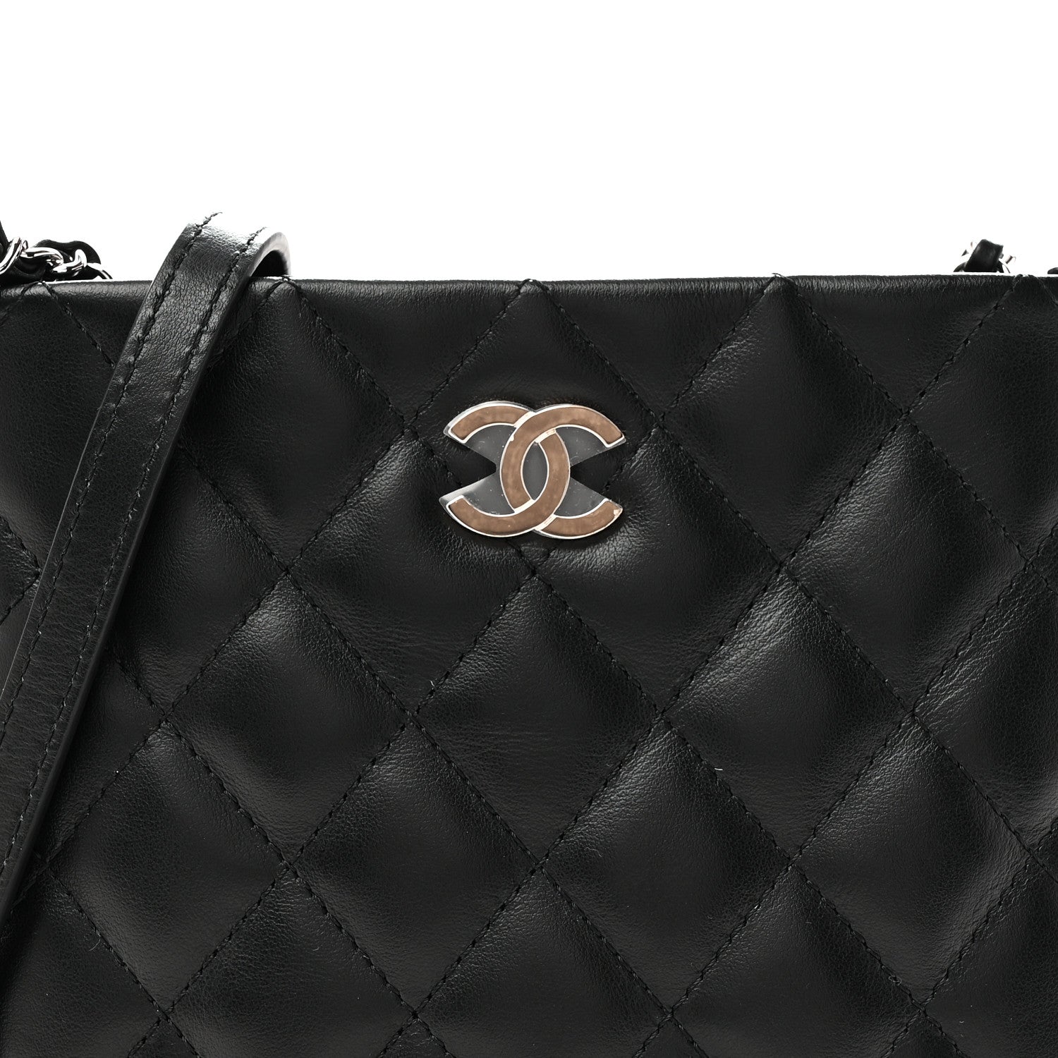 Chanel Lambskin Quilted Crossbody Bag Black 8 of 10